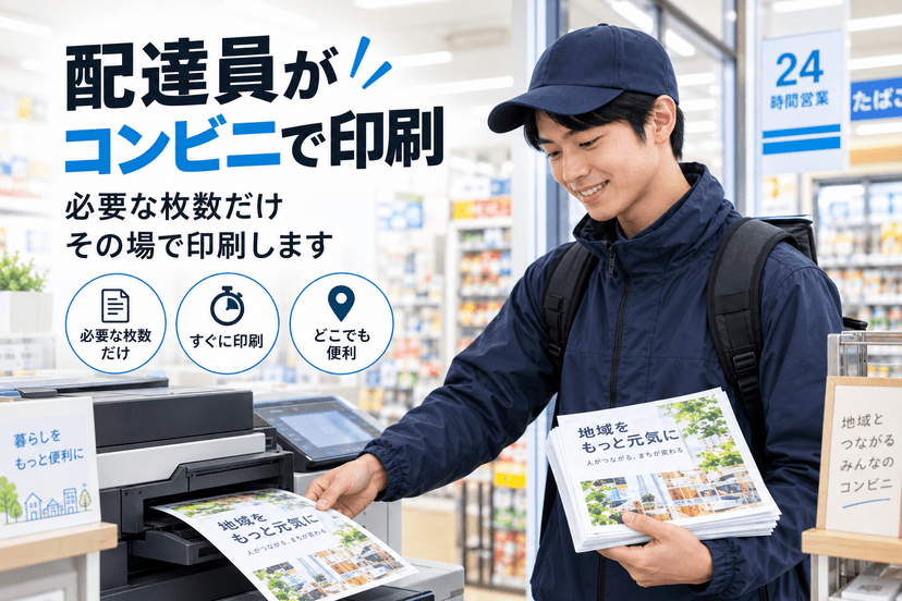 配達員がコンビニで印刷